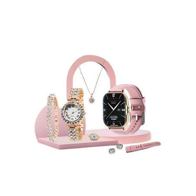 A58 Plus Smart Watch with Jewelry Set for Women