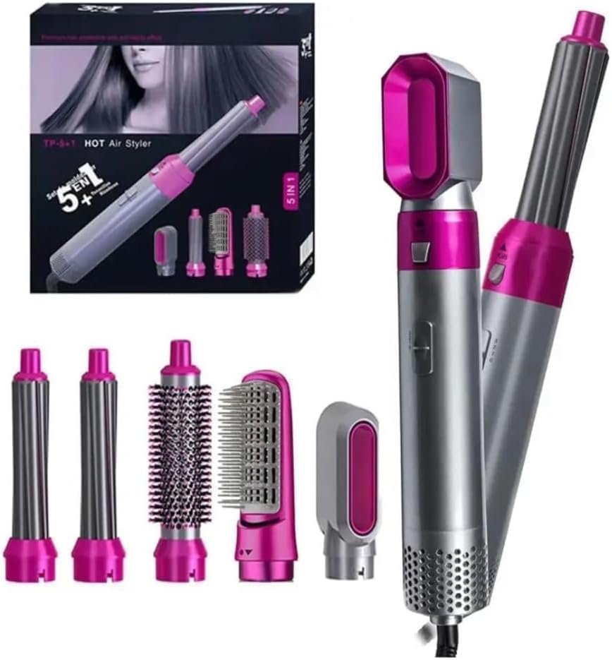 5 In 1 Hot Air Hair Dryer And Curler Tool Set